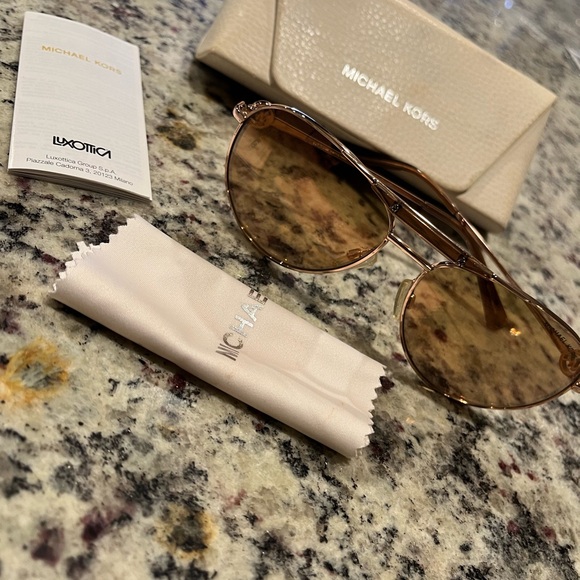 Michael Kors Brown Aviator Sunglasses - Picture 5 of 5